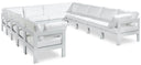 Nizuc - Outdoor Patio 12 Piece Modular Sectional With White Frame - Meridian Furniture - Stationary Sectionals- Elite Enclave Home