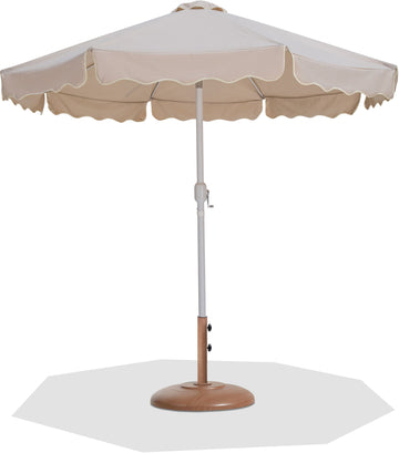 Amalfi - Patio Umbrella - Light Brown Base / White Pole