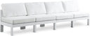 Nizuc - Outdoor Patio 4 Seat Armless Modular Sofa With White Frame - Meridian Furniture - Stationary Sectionals- Elite Enclave Home