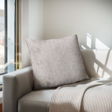 Ava - Solid Square Pillow - Light Gray