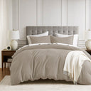 Mina - King/California King Waffle Weave Textured Duvet Cover Set - Sage Green