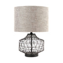 Lamp Base LED With Brown Shade - Black