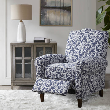 Kirby - Push Back Recliner - Navy Multi