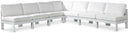 Nizuc - Outdoor Patio 7 Piece Modular Sectional With White Frame - Meridian Furniture - Stationary Sectionals- Elite Enclave Home