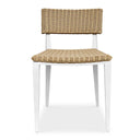 Calbas - Outdoor Dining Chair - White / Woodtone
