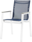Nizuc - Outdoor Patio Dining Arm Chair With White Frame And Gray Arms (Set of 2) - Meridian Furniture - Chair Sets- Elite Enclave Home