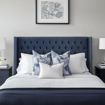 Amelia - Queen Upholstery Headboard - Navy