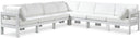 Nizuc - Outdoor Patio 7 Piece Modular Sectional With White Frame - Meridian Furniture - Stationary Sectionals- Elite Enclave Home
