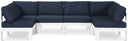 Nizuc - Outdoor Patio 6 Piece Modular Sectional With White Frame - Meridian Furniture - Stationary Sectionals- Elite Enclave Home