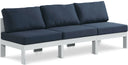 Nizuc - Outdoor Patio 3 Seat Armless Modular Sofa With White Frame - Meridian Furniture - Stationary Sectionals- Elite Enclave Home