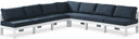 Nizuc - Outdoor Patio 7 Piece Modular Sectional With White Frame - Meridian Furniture - Stationary Sectionals- Elite Enclave Home