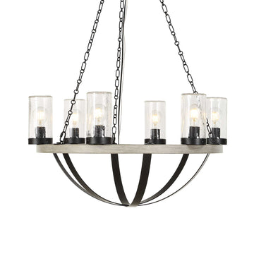 Edgecomb - 6 Light Indoor-Outdoor Chandelier - Black / Gray
