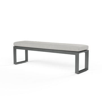 Redondo - Dining Bench, No Welt - Cast Silver / Dark Gray