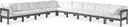 Nizuc - Outdoor Patio 10 Piece Modular Sectional With Gray Frame - Meridian Furniture - Stationary Sectionals- Elite Enclave Home