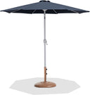Fiji - Aluminum Patio Umbrella With Round Teak And White Base