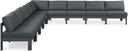 Nizuc - Outdoor Patio 9 Piece Modular Sectional - Meridian Furniture - Stationary Sectionals- Elite Enclave Home