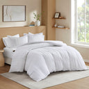 Logan - Queen Striped Duvet Set - White