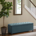 Shandra - Tufted Top Storage Bench - Blue