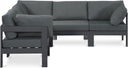 Nizuc - Outdoor Patio 5 Piece Modular Sectional - Meridian Furniture - Stationary Sectionals- Elite Enclave Home