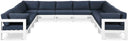 Nizuc - Outdoor Patio 11 Piece Modular Sectional With White Frame - Meridian Furniture - Stationary Sectionals- Elite Enclave Home