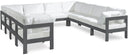 Nizuc - Outdoor Patio 10 Piece Modular Sectional With Gray Frame - Meridian Furniture - Stationary Sectionals- Elite Enclave Home