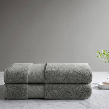 Turkish Bath Sheet 2 Piece Set - Charcoal