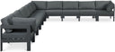 Nizuc - Outdoor Patio 10 Piece Modular Sectional With Gray Frame - Meridian Furniture - Stationary Sectionals- Elite Enclave Home