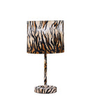 19" Bedside Table Lamp With Brown And Black Drum Shade - Brown And Black