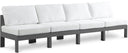 Nizuc - Outdoor Patio 4 Seat Armless Modular Sofa With Gray Frame - Meridian Furniture - Stationary Sectionals- Elite Enclave Home