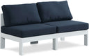 Nizuc - Outdoor Patio 2 Seat Armless Modular Sofa With White Frame - Meridian Furniture - Stationary Sectionals- Elite Enclave Home