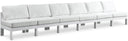 Nizuc - Outdoor Patio 6 Seat Armless Modular Sofa With White Frame - Meridian Furniture - Stationary Sectionals- Elite Enclave Home
