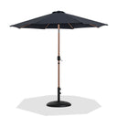 Fiji - Aluminum Patio Umbrella With Round Black And Teak Base