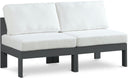 Nizuc - Outdoor Patio 2 Seat Armless Modular Sofa With Gray Frame - Meridian Furniture - Stationary Sectionals- Elite Enclave Home