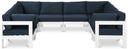 Nizuc - Outdoor Patio 8 Piece Modular Sectional With White Frame - Meridian Furniture - Stationary Sectionals- Elite Enclave Home
