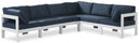 Nizuc - Outdoor Patio 6 Piece Modular Sectional With White Frame - Meridian Furniture - Stationary Sectionals- Elite Enclave Home