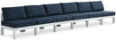 Nizuc - Outdoor Patio 6 Seat Armless Modular Sofa With White Frame - Meridian Furniture - Stationary Sectionals- Elite Enclave Home