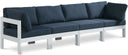 Nizuc - Outdoor Patio 4 Seat Modular Sofa With White Frame - Meridian Furniture - Stationary Sectionals- Elite Enclave Home
