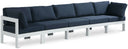Nizuc - Outdoor Patio 5 Seat Modular Sofa With White Frame - Meridian Furniture - Stationary Sectionals- Elite Enclave Home