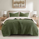 Riordan - Twin Waffle Knit Comforter Set - Olive