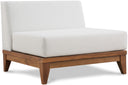 Rio Armless Chair – Off White – solid acacia wood frame with water-resistant fabric cushions