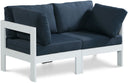 Nizuc - Outdoor Patio 2 Seat Modular Sofa With White Frame - Meridian Furniture - Stationary Sectionals- Elite Enclave Home