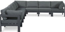 Nizuc - Outdoor Patio 8 Piece Modular Sectional With Gray Frame - Meridian Furniture - Stationary Sectionals- Elite Enclave Home