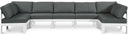 Nizuc - Outdoor Patio 7 Piece Modular Sectional With White Frame - Meridian Furniture - Stationary Sectionals- Elite Enclave Home