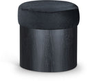 Nimes - Ottoman / Stool With Black Base - Meridian Furniture - Stool Ottomans - Elite Enclave Home