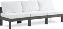 Nizuc - Outdoor Patio 3 Seat Armless Modular Sofa With Gray Frame - Meridian Furniture - Stationary Sectionals- Elite Enclave Home