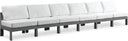 Nizuc - Outdoor Patio 6 Seat Armless Modular Sofa With Gray Frame - Meridian Furniture - Stationary Sectionals- Elite Enclave Home