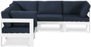Nizuc - Outdoor Patio 5 Piece Modular Sectional With White Frame - Meridian Furniture - Stationary Sectionals- Elite Enclave Home
