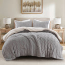 Riordan - Twin Cable Knit Comforter Set - Gray