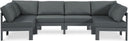 Nizuc - Outdoor Patio 6 Piece Modular Sectional With Gray Frame - Meridian Furniture - Stationary Sectionals- Elite Enclave Home
