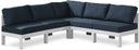 Nizuc - Outdoor Patio 5 Piece Modular Sectional With White Frame - Meridian Furniture - Stationary Sectionals- Elite Enclave Home